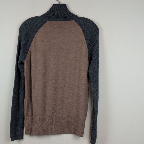 Pendleton Merino Wool Ragland Turtleneck Sweater Camel Gray Size L - Picture 8 of 9